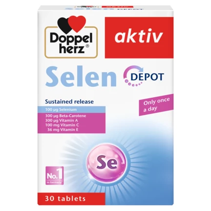 Illustration of the product packaging Doppelherz aktiv Selen front view